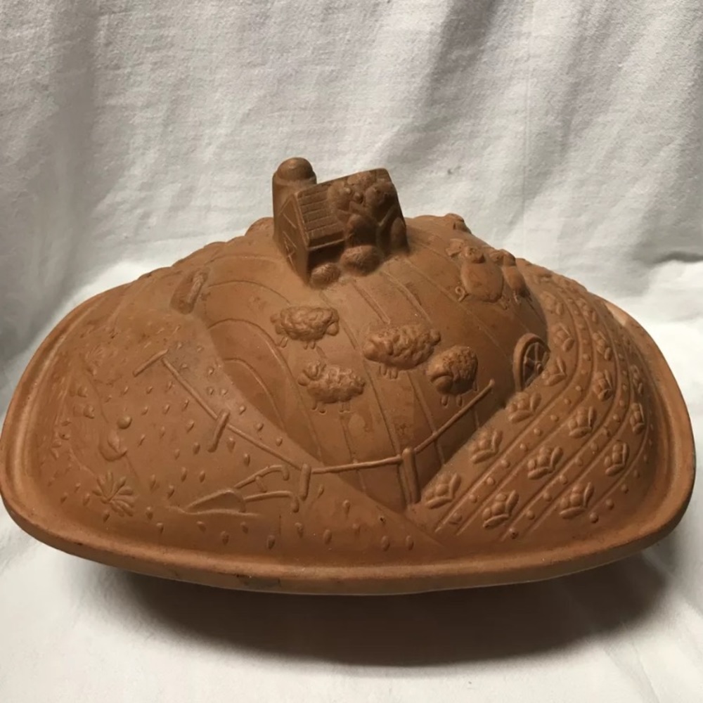 Vintage 1984 Gallery Originals Terra Cotta Roaster